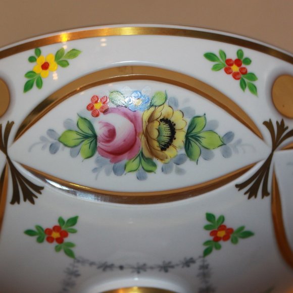 Vintage Bohemian Moser Czech White Cut To Yellow Compote Pedestal Bowl 7.5" - Picture 3 of 6